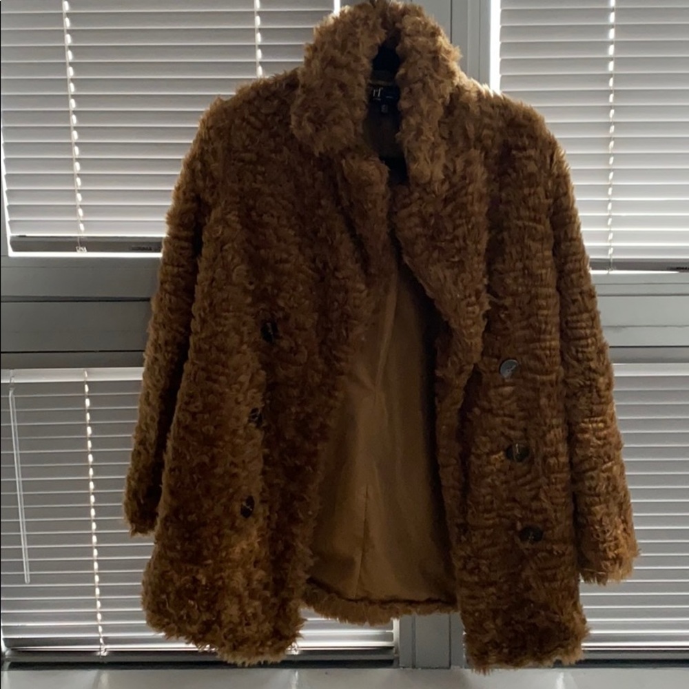 Mint Condition Gingerbread-Color Zara Fur Coat XS